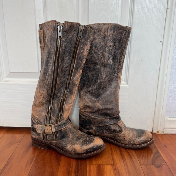 BED STU women’s distressed knee high leather boots - Picture 4 of 7